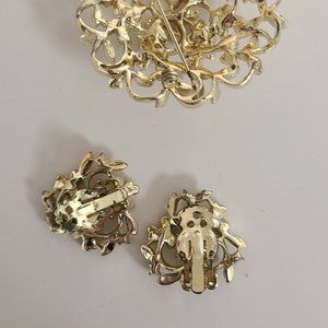 Vintage brooch and clip on earnings